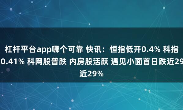 杠杆平台app哪个可靠 快讯：恒指低开0.4% 科指跌0.41% 科网股普跌 内房股活跃 遇见小面首日跌近29%